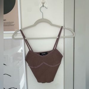 Brown knit tank